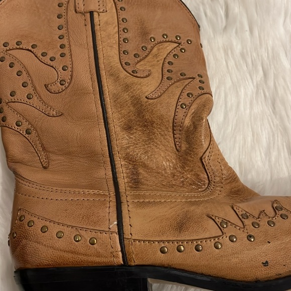 Smoky Mountain Willow Leather Boot with Studs Beige Western Cowboy Women SZ 7.5 - Picture 10 of 11